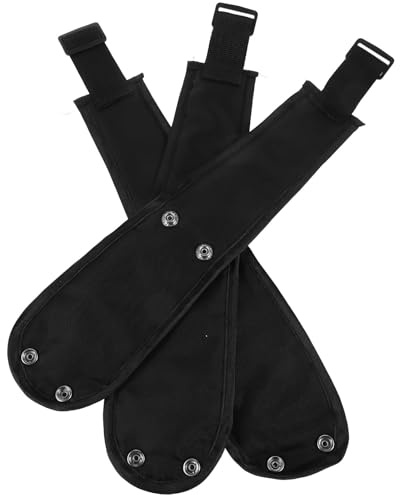 GALPADA Cinturón de Entrepierna para Cochecito de Ñiño 3 Piezas de Tela Oxford Negro, Suave y Portátil para Protección y Almacenamiento Cómodo en Carritos de Ñiño