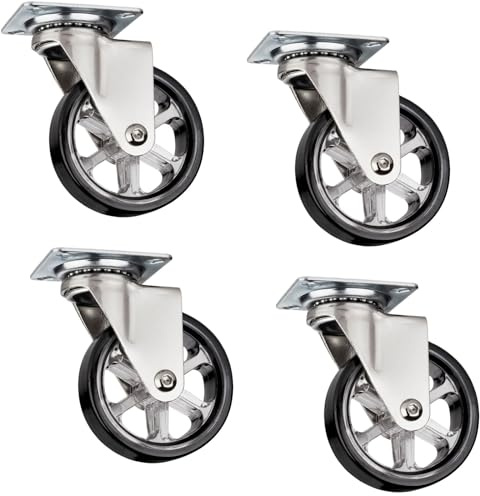 SOTECH 4er Set dekorative Design Möbelrollen RAPID Ø 75 mm schwarz | Tragkraft 35 Kg, Höhe 97 mm, Lenkrollen
