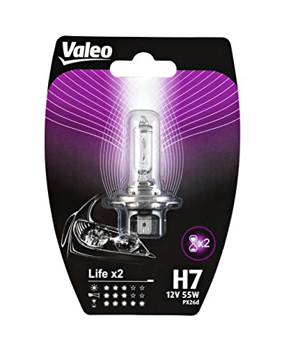 Valeo Ampoules Halogène, H7-Life x2-Blister x1, 32516, noir