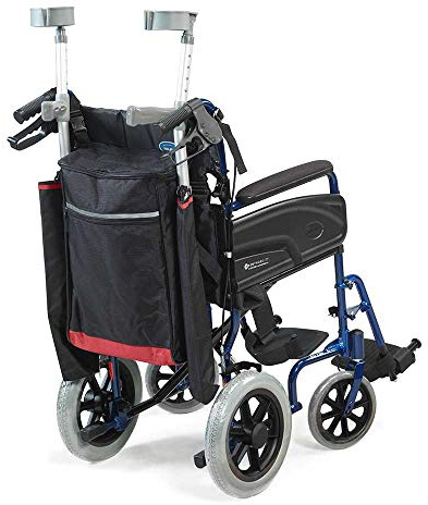 Wheelyscooter Reflective Wheelchair Scooter Gehstock / Krückentasche, Schwarz & Burgund