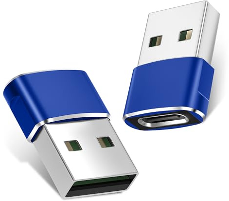 BASESAILOR Adattatore USB C Femmina a USB Maschio,Connettore Cavo 2 Pezzi | Caricatore Tipo C per Apple Watch 8 9,iPhone 15 14 16 Pro Max,SE,Airpods,iPad 8,Samsung Galaxy M12 M21 M22 M31 M32 M51 M52