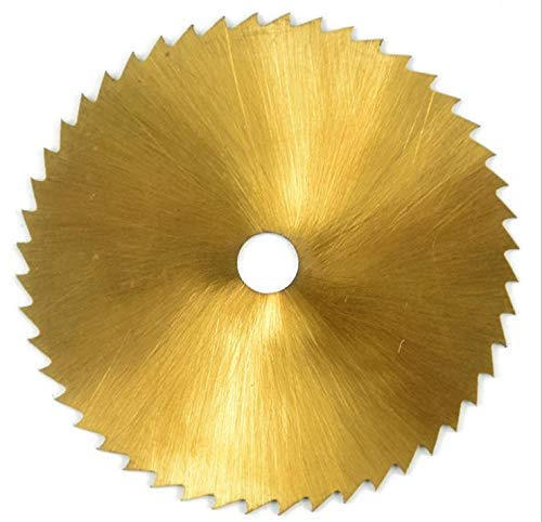 Disco da Taglio HSS 60mm per Legno e Metallo, Acciaio ad Alta Velocità, Placcato Titanio, Foro 6.35mm per Utensili Rotanti