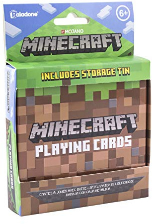 Paladone Minecraft-spelkort – standardkortspel i Collector Travel Tin