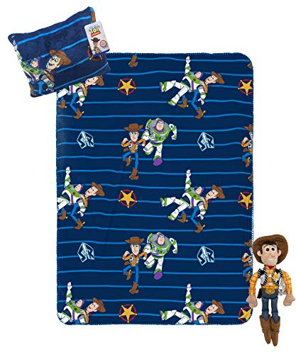 Disney Pixar Toy Story Kids Travel Blanket and Pillow Set, 3 Piece 40x50