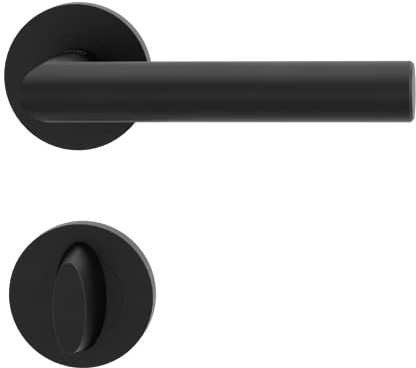 GRIFFWERK Türdrücker / Türbeschlag - LUCIA PROFESSIONAL - Graphitschwarz - WC-Garnitur