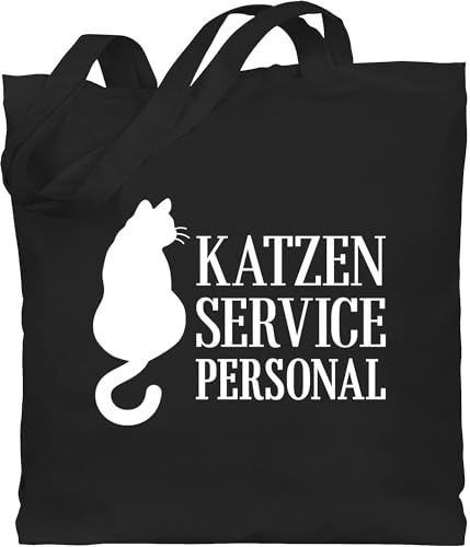 Shirtracer - Baumwolltasche - Katzenbesitzer Geschenk Katze - Katzen Servicepersonal weiß