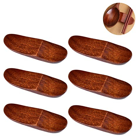 Eari 6 Stück Stäbchen Halter, Kissen Löffel Gabel Halter, Stäbchen Kissen Geschirr, Tisch Asiatisches Besteck Zubehör, Gelten für Essstäbchen, Gabeln, Löffel(Braun)