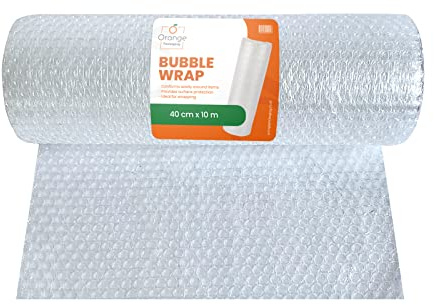 Orange Packaging Bubble Wrap Roll - 10m x 40cm, Moving House Essentials, Shipping & Mailing, Protective Packing