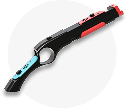GAMSURFING Game Gun Controller for Nintendo Switch/Switch OLED Shooting Games,Call of Juarez,Sniper Elite 3, Big Buck Hunter,Resident Evil and Others,for Switch Hand Grip Shooting Games Accessory