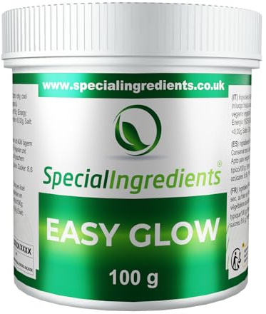 Special Ingredients Easy Glow in the Dark Poudre Fluorescente UV Alimentaire 100g - Brille dans le noir - Pour aliments & boissons - Vegan & végétarien - Qualité supérieure - Emballage recyclable