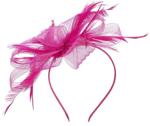 minkissy Fascinators Hat Headband Feather Mesh Fascinators Headpieces Wedding Tea Party Hair Accessories for Women