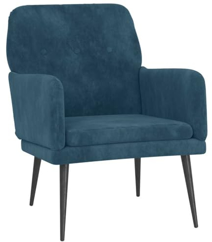vidaXL Sessel Relaxsessel Relaxstuhl Loungesessel Polstersessel Wohnzimmersessel Lesesessel Fernsehsessel Polsterstuhl Blau 62x79x79cm Samt