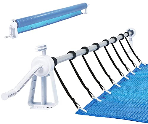SUBTLETY 105cm-615cm Aufrollsysteme für Poolfolien Mobile Pool Aufroller mit Bänder Witterungsbeständiges Aufrollvorrichtung für Solarplane Poolplane & Abdeckung Hängende Solarrolle