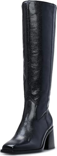 Vince Camuto Women's Sangeti Stacked Heel Knee High Boot Fashion, Black, 8