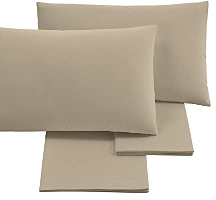 Puraluna CUORE - Completo Letto Queen Size | set di lenzuola | MADE IN ITALY | sotto con angoli (Sabbia, Francese)