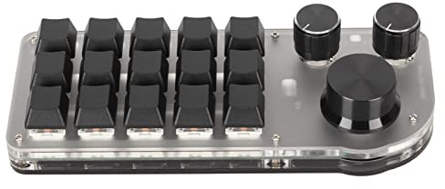 Cyrank Clavier Mécanique à Une Main, 3 Boutons 15 Touches, Clavier Multifonctionnel Programmable, Clavier De Jeu Mécanique Portable RVB DIY