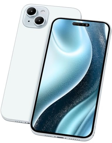 Perusha Faux Téléphone Modèle [Sans Logo] Affichage factice, Réplique Non Fonctionnelle Jouet de Téléphone pour 15 Plus/Pro/Pro Max (pour 15 Écran Couleur Bleu)