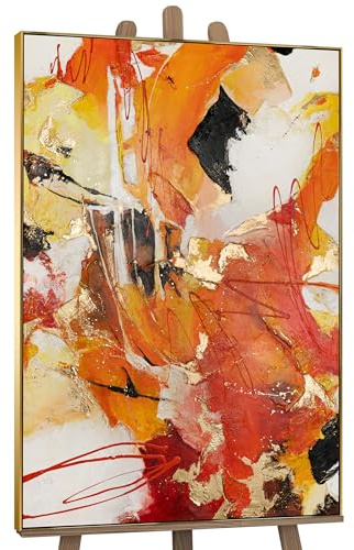 YS-Art Acrylbild Orangene Abstraktion handgemalt abstraktes Motiv Bild