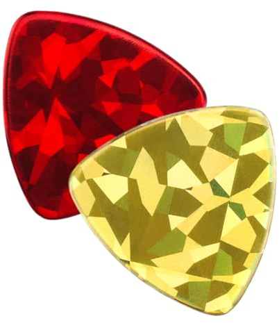 2 Stück Dreieckige Gitarrenplektren 0, 96mm aus Abs für Gitarre | Vibrantes Design, Hohe Sensitivität, Langlebige Ausführung, für Ukulele und Bass Geeignet