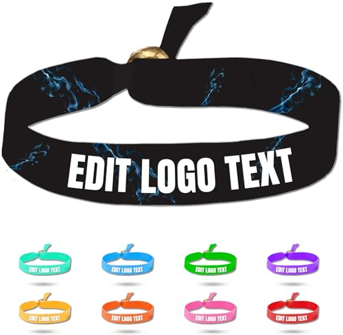 Zkgiftsdz Ab Stück Armband Stoff Personalisiert für Event und Partys, Personalisiertes Armband Stoff mit Text und Logo Admission Identification Armbänder, von 5 bis 1000 Stück