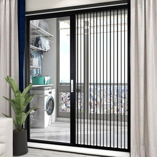Sliding Folding Door Room Divider 50-243cm, Magnetic Closure Concertina Doors Internal Doorway, Small Space Kitchen Closet Door, Acrylic & Aluminum(34x96in(86.4x243.8cm))