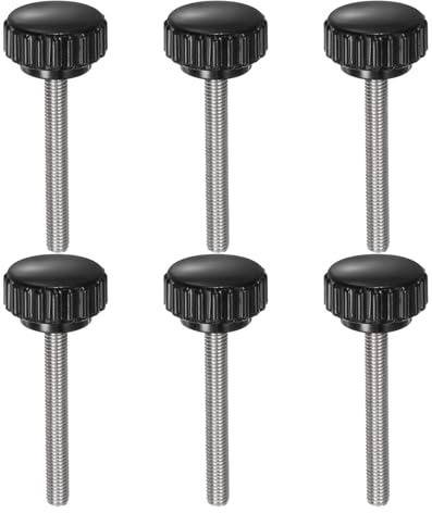 QUARKZMAN 6 Stück Rändelschraube mit Gewinde M5 x 40mm x 22mm Edelstahl 304 | Rundkopfschraube, Rundgriffbolzen Klemmknöpfe 22mm Handknöpfe Daumenschrauben Spannschraube, Für Industrie Maschine