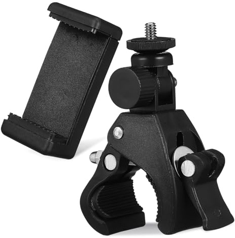 PHENOFICE Smartphone Mic Stand Mount with Sturdy Construction and 180° Rotatable Clip for Live Streaming and Studio Use