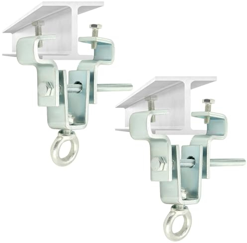 QWORK® Stahl-I-Träger-Aufhänger, Stahlträgerklemme, Boxsack-Zubehör für Balken, einstellbar von 6.3 cm bis 19 cm