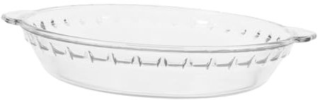 WEKADRIN 9 Inch Glass Pie Plate With Handles Baking Dish Microwave and Oven Safe Dishwasher Safe For Snacks Salads Appetizers