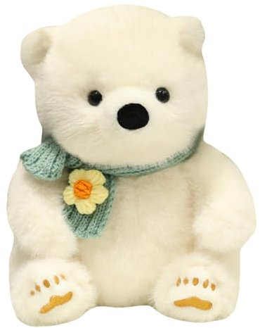 Uixxducc Kuscheltier Panda Plüschtier Eisbär Stofftier, Plüschtier Tier Kissen Niedliche Panda Eisbär Plüsch Spielzeug, Geschenke für Kinder Jungen und Mädchen (25cm,Eisbär)