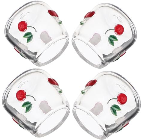 Didiseaon 4pezzi Bicchieri Vetro in Miniatura Per Casa Delle Bambole Tazze Piccole Per Bere Accessori Decorativi Per Cucina in Scala Design Realistico Con Forma Pancia Larga