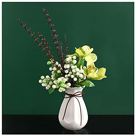 VGVSBG Bouquet di Simulazione di Fiori Finti Frutta di Agrifoglio Ornamenti di Fagioli di Acacia Ricco di Mirtillo Casa Soggiorno Sala da Pranzo Decorazione Arredamen