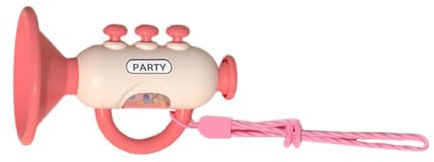 TAIZhiChen Petit trompette jouet, instrument de musique, cornet à souffler, petit haut-parleur avec cordon, cadeau d'anniversaire pour bébés de 1 à 3 ans, Rose