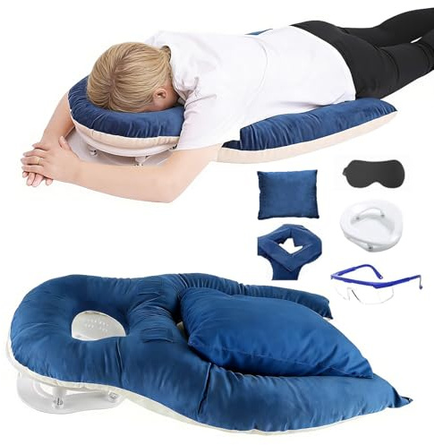 GHIBFBT Face Down Pillow Schlafen, Ergonomisches Memory-Schaum-Massagekissen für Bauchschläfer & Augen OP Vitrektomie Erholung, hautfreundlich Massage Kopfstütze