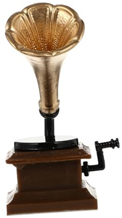 Gogogmee Mini Phonographe Rétro Décoratif en Résine, Modèle Miniature Vintage Réaliste, Décoration de Maison de Poupée Colorée, Accessoire de Table pour Fête et Bureau, Ornement Vintage