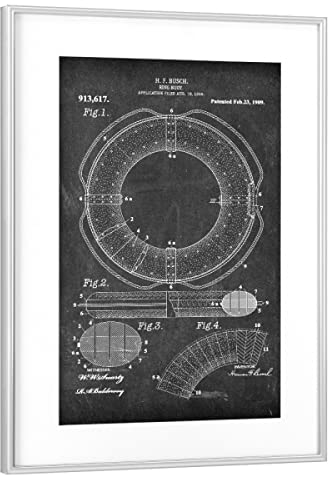 artboxONE Poster mit Rahmen Silber 75x50 cm Rettungsring Patent (Tafel) von Artkuu - gerahmtes Poster