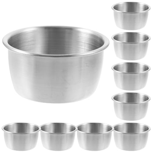 UPKOCH Lot De 10 Coupelles Inox Mini Pour Sauce Récipient À Sauce En Acier Inoxydable 2.17X2.17X1.18 in Bols À Pour Condiments Trempette Barbecue Pique- Restaurant Et Maison