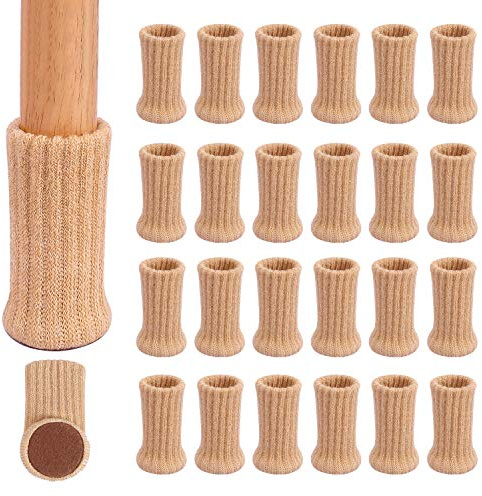 Ezprotekt de 24 pcs Protections de Sol pour Pieds de Chaise, Pieds de Meubles, Pieds de Chaise Pieds de Meuble Patins Antidérapants pour Meubles de 1 à 2 Pouces Kaki
