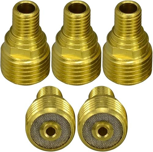 RIVERWELD WIG-Gaslinsen-Spannzangenkörper 45V45 3,2 mm für DB PTA SR WP 9 20 25 WIG-Schweißbrenner 5er-Pack