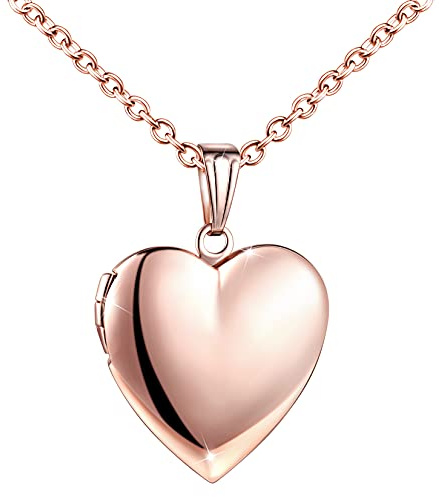 MicVivien Collana Medaglione Cuore con Modello Farfalla/Albero della Vita, Acciaio Inossidabile Collana con Ciondolo Cuore portafoto Collana di Foto Personalizzata collane Gioielli per Mamma Donne