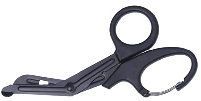 Feloyal Medizinische Schere, Edelstahl, Gaze, Bent EMT, 7,7 Zoll, für Arzt oder Krankenschwester, Notaufnahme oder Camp im Freien (schwarz)