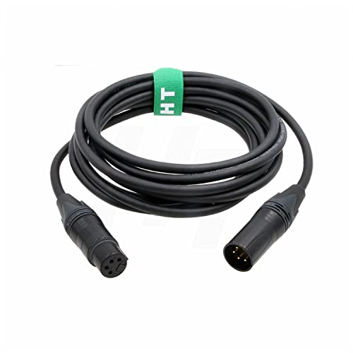 HangTon XLR 4 Pin Power Supply Cable Male to 4 Pin Female 3 Meter for Block Battery to Sony Canon Blackmagic Camera Monitor Recorder Mixer