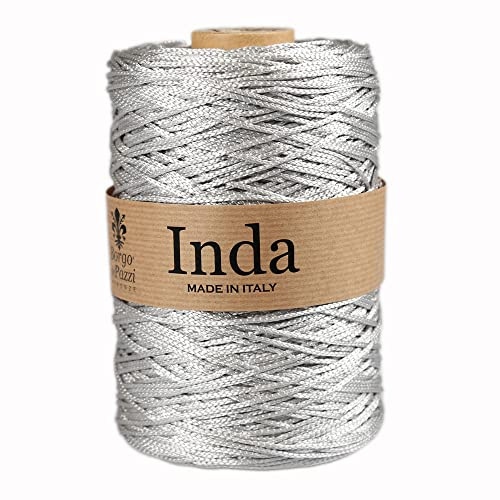 Cordino per Borse a Uncinetto, 2mm in Polipropilene (Grigio perla 1), Filati per Uncinetto e Ferri, Made in Italy, BORGO DE’ PAZZI FIRENZE