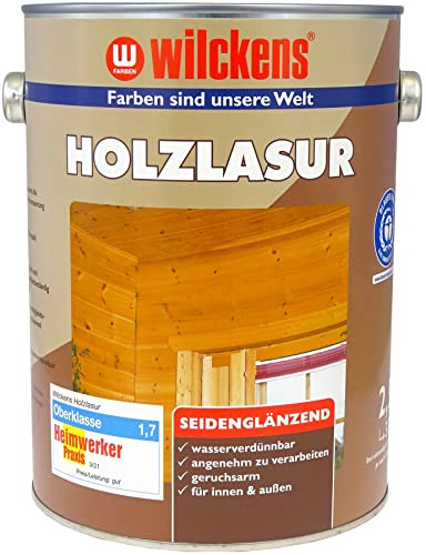 Wilckens Holzlasur LF für Innen und Außen, 2,5 l, Silbergrau