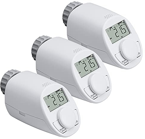 eqiva 3er-Set Model N Elektronik-Heizkörperthermostat mit Boost-Funktion…