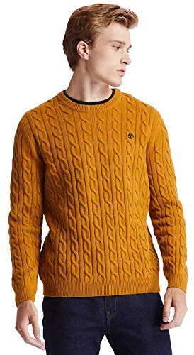 Timberland Herren Phillips Brook Cable Crew Neck Sweater Wheat Boot Sweatshirt, Weizenboot, Small