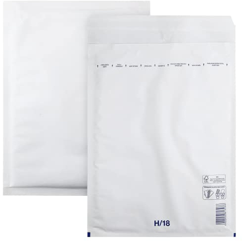 Netuno 100 vadderade kuvert H/18 290x370mm vita fraktpåsar med bubbelplast vadderad oförstörbar förpackning återvunnen