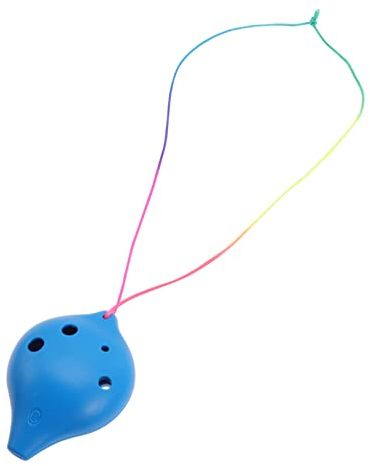 6-Loch-Okarina Kunststoff, Leicht Und Tragbar, Retro-Design, FüR AnfäNger Und Kinder, Musikinstrument FüR Verschiedene Musikstile, Blau