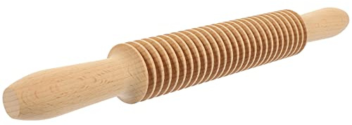 Luxshiny Pasta Rolling Pin Spaghetti Pasta Cutter Dough Cutter for Handmade Noodles Pastry Pizza and Baking Wooden Kitchen Tool with Comfortable Grip 13 inch
