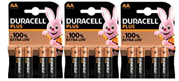 12X Duracell AA Plus Alcalina (3 Blister Da 4 Batterie) 12 Pile Stilo